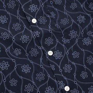 Portuguese Flannel S/S Camp Shirt Rendi Blue - Parasol Store