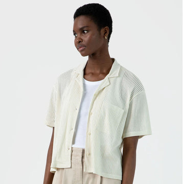 Sunspel Womens Lace Mesh Shirt Ecru - Parasol Store