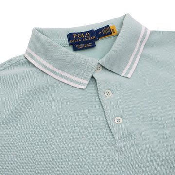 Polo Ralph Lauren Custom Slim Fit Contrast Polo Shirt Celadon / White - Parasol Store
