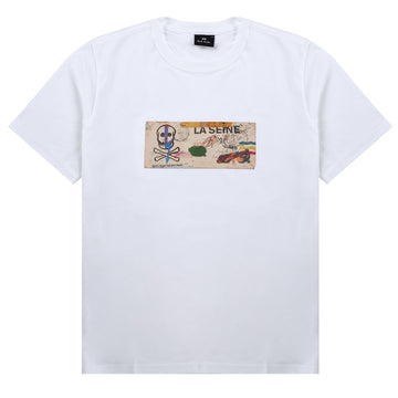 Paul Smith La Seine Card Organic-Cotton T-Shirt White - Parasol Store