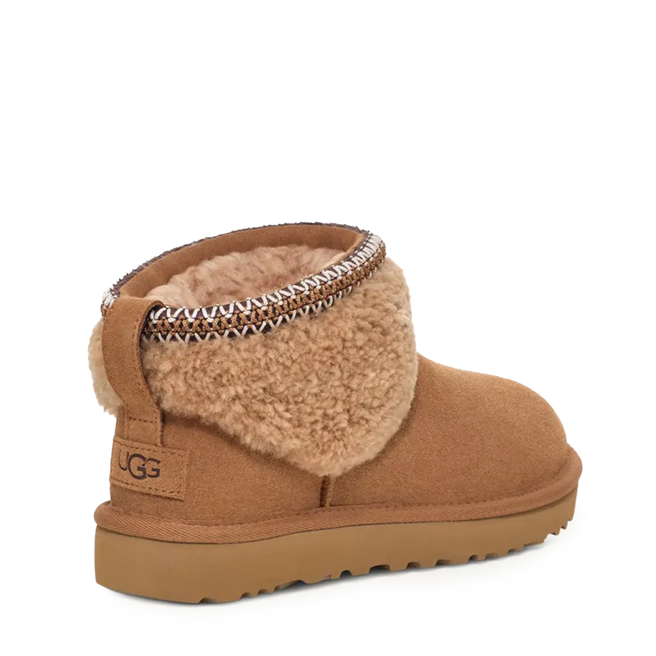 UGG Womens Classic Ultra Mini Maxi Curly Boot Chestnut - Parasol Store