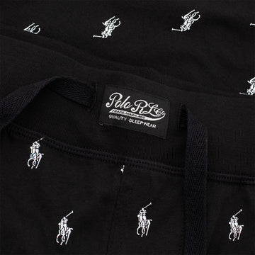 Polo Ralph Lauren Allover Pony Cotton Jersey Sleep Short Polo Black - Parasol Store