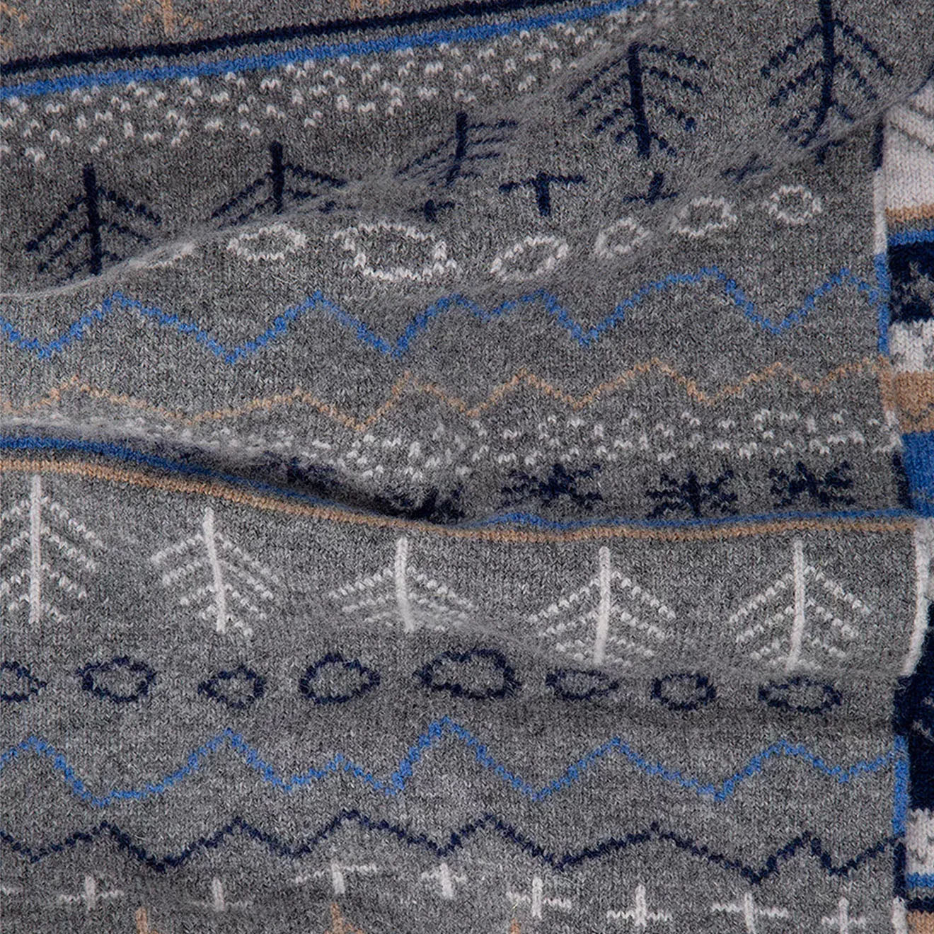 Paul Smith Doodle Fairisle Scarf Slate - Parasol Store