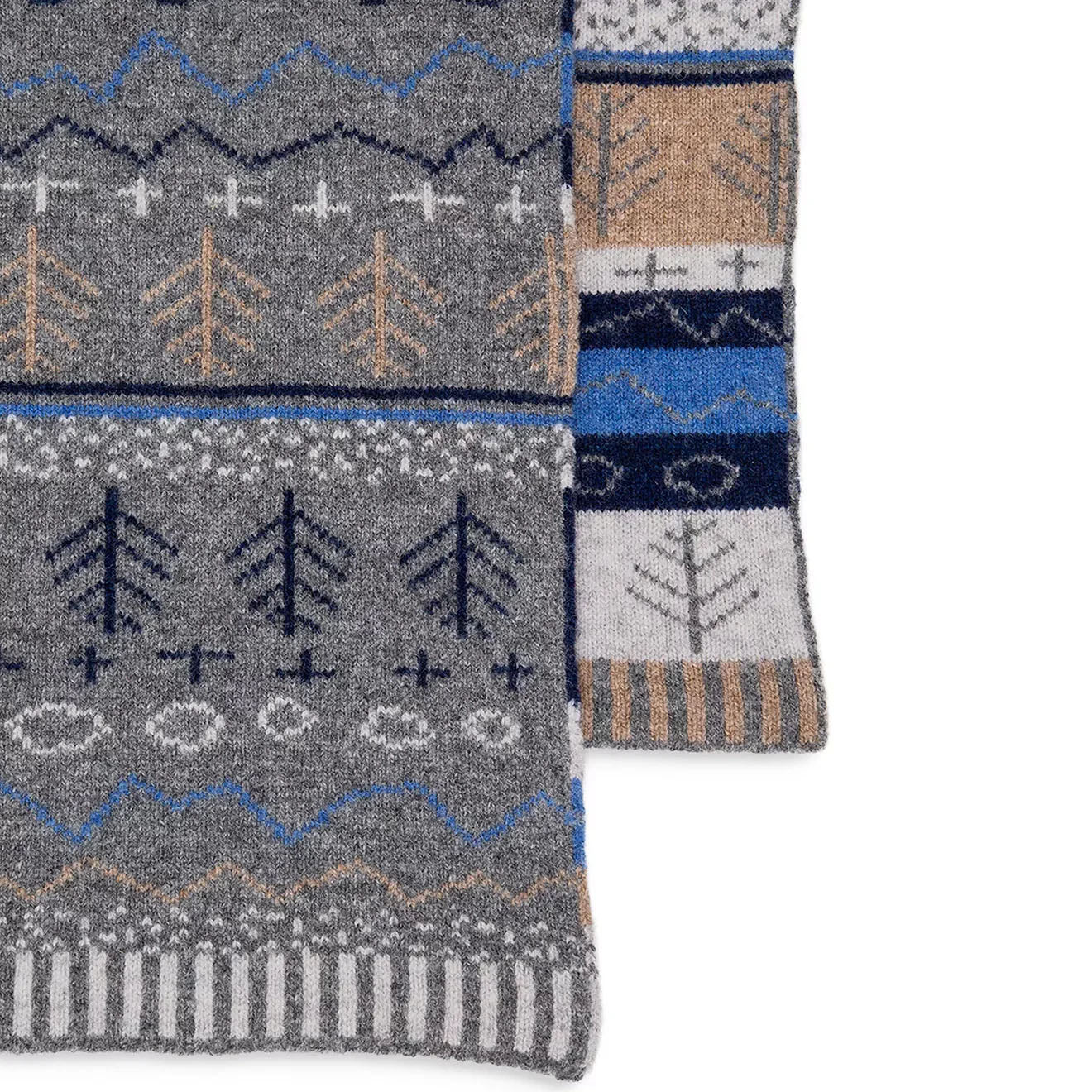 Paul Smith Doodle Fairisle Scarf Slate - Parasol Store