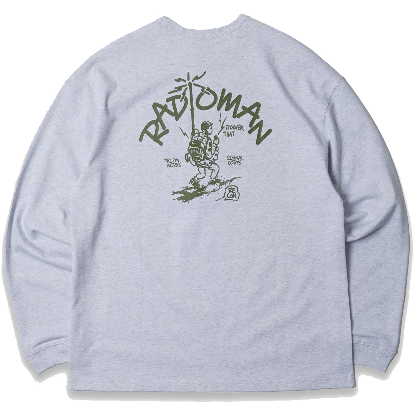 Frizmworks Radio Man Long Sleeve Tee White Melange - Parasol Store