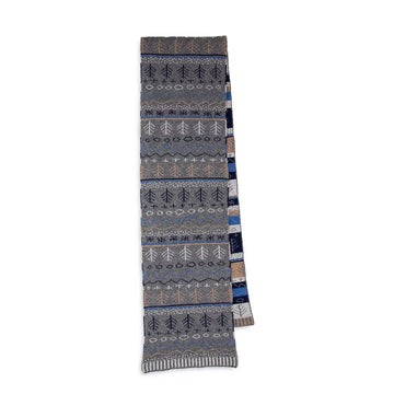 Paul Smith Doodle Fairisle Scarf Slate - Parasol Store