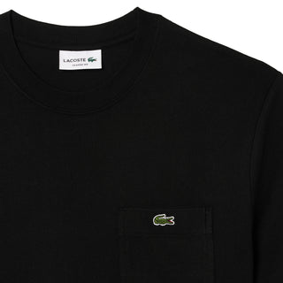 Lacoste Cotton T-Shirt with Breast Pocket Black - Parasol Store