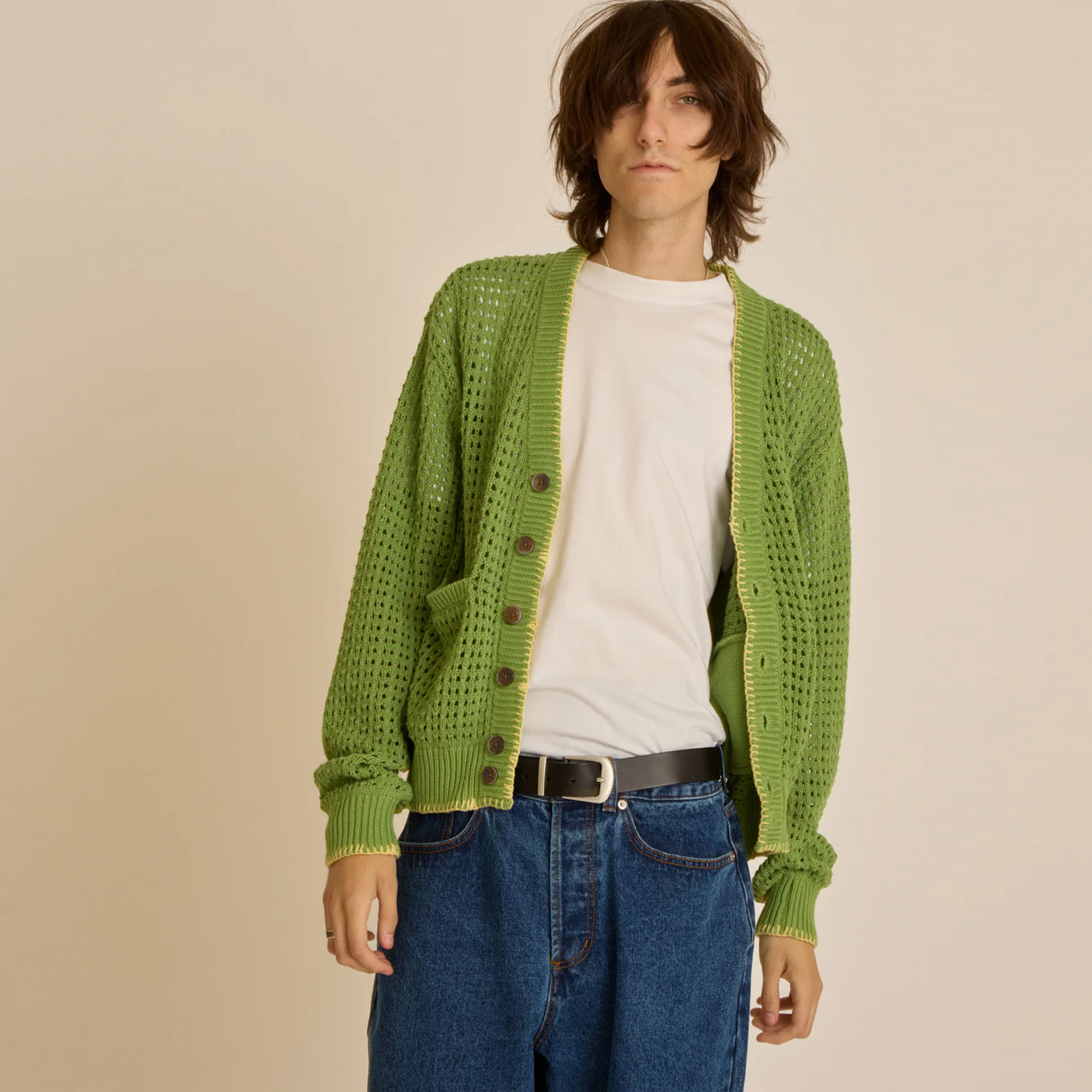 Obey Ethan Cardigan Matcha Multi