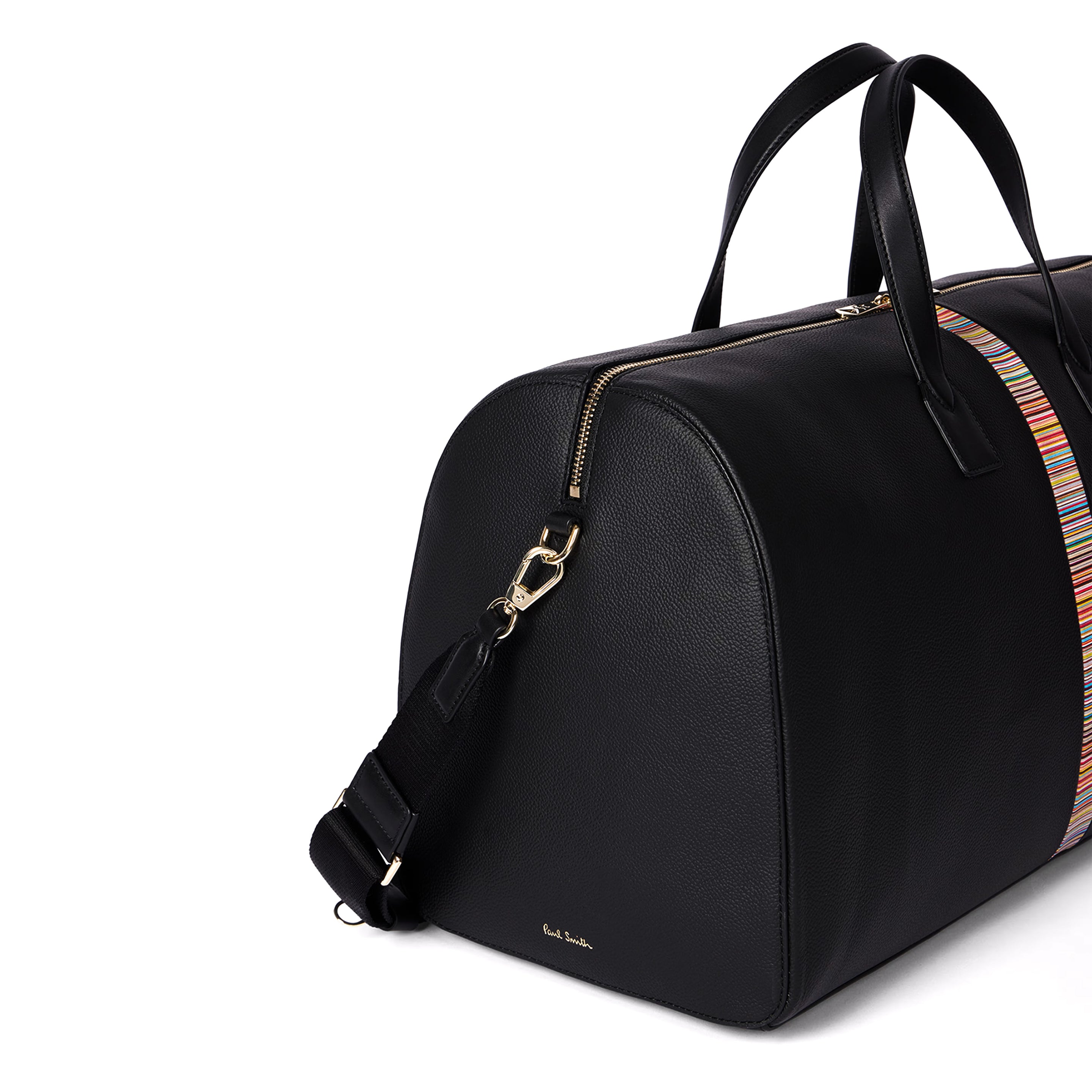 Paul Smith Leather Signature Stripe Holdall Black - Parasol Store