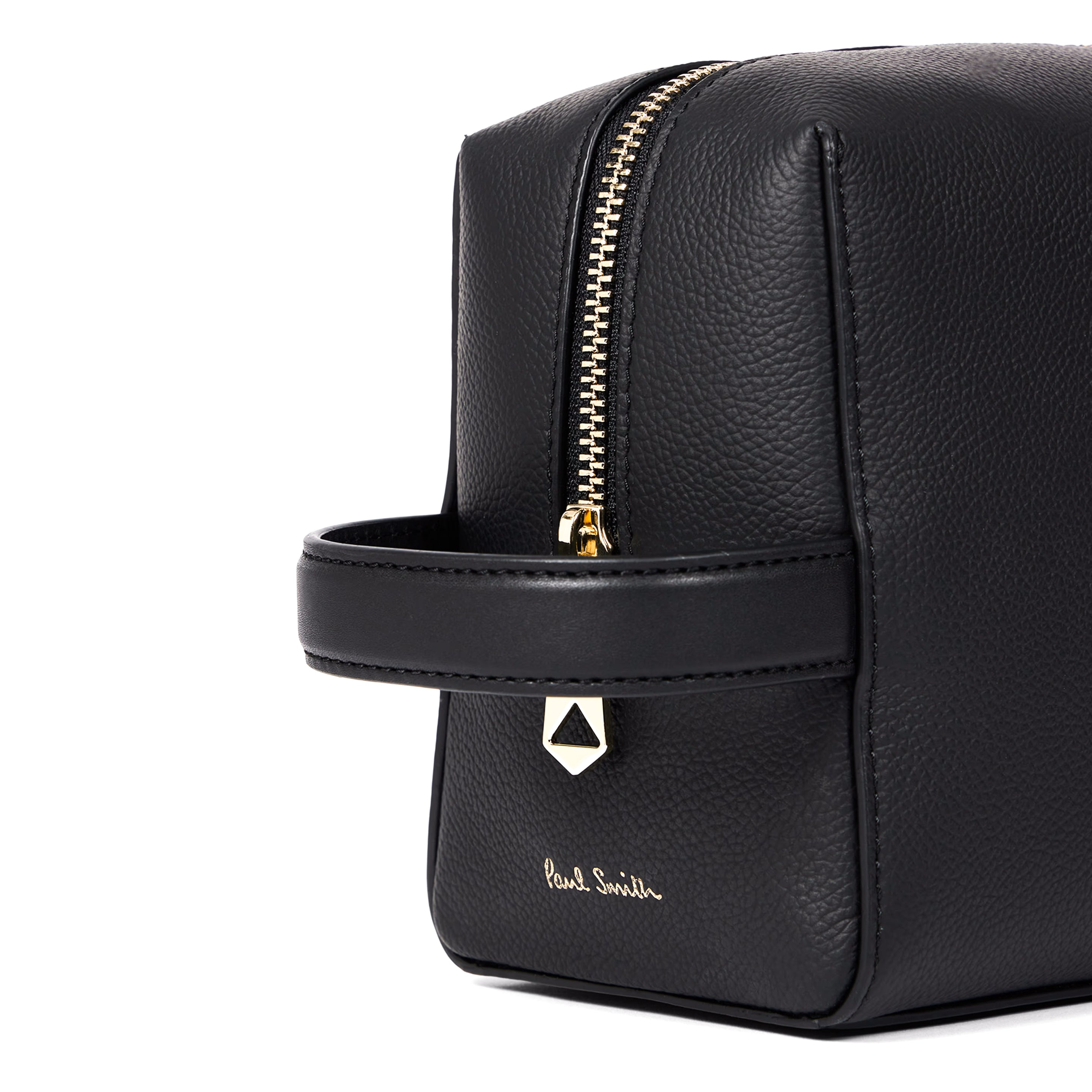 Paul Smith Leather Signature Stripe Wash Bag Black - Parasol Store