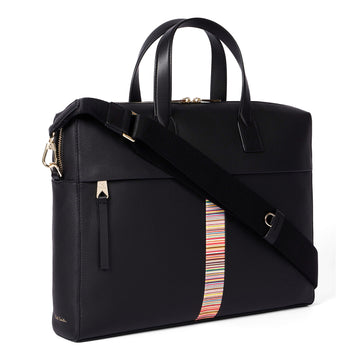 Paul Smith Signature Stripe Folio Bag Black - Parasol Store