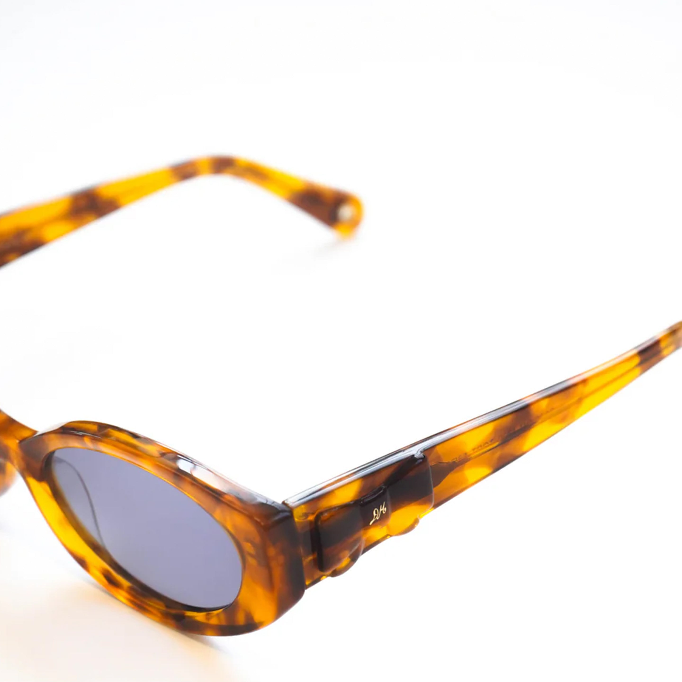Damson Madder Catty Oval Sunglasses With Bow Detail Tort