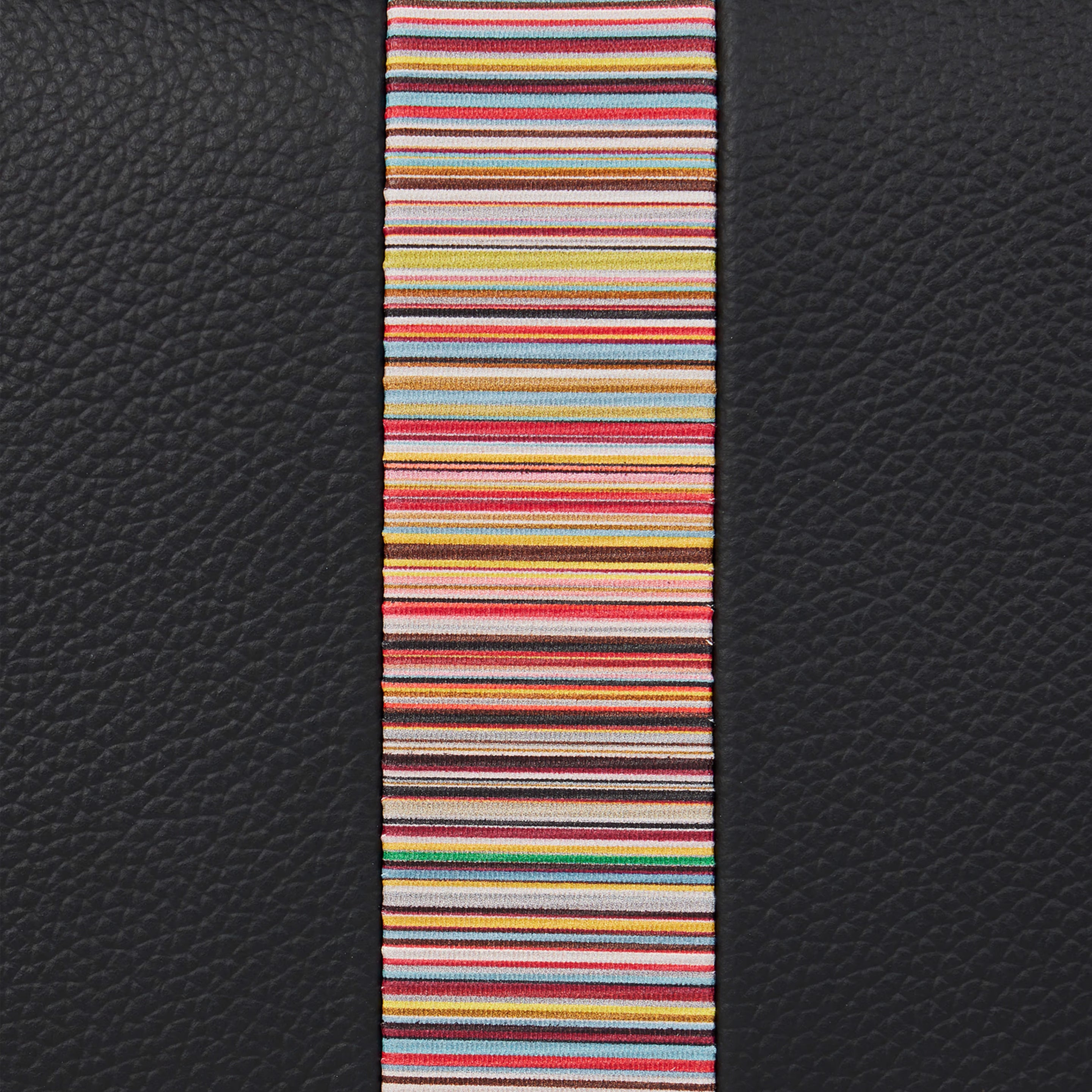 Paul Smith Leather Signature Stripe Wash Bag Black - Parasol Store