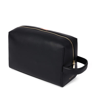 Paul Smith Leather Signature Stripe Wash Bag Black - Parasol Store