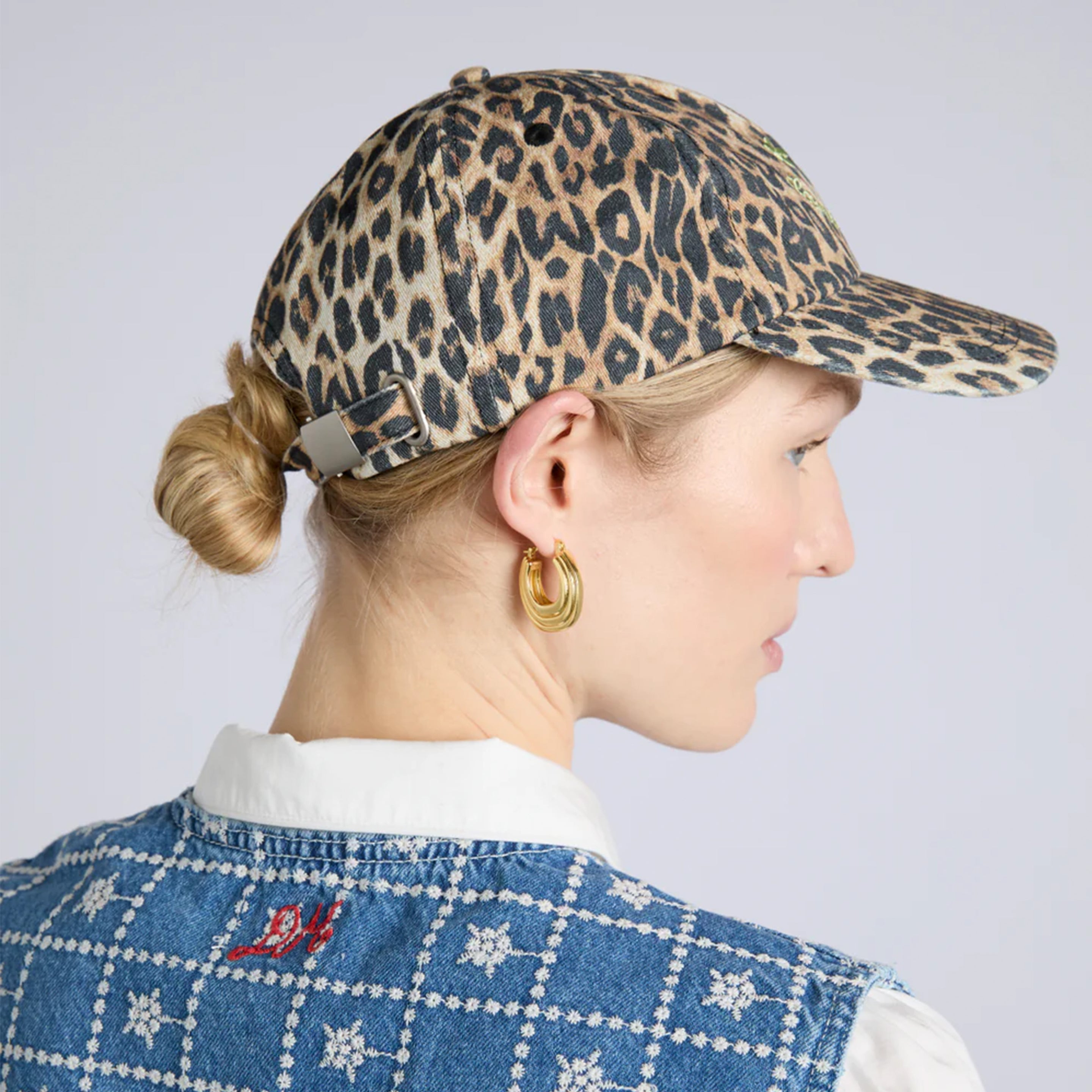 Damson Madder Smiley Cap Washed Leopard Print