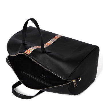 Paul Smith Leather Signature Stripe Holdall Black - Parasol Store