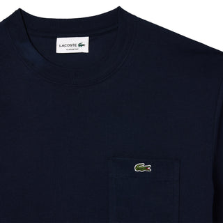 Lacoste Cotton T-Shirt with Breast Pocket Midnight Blue - Parasol Store