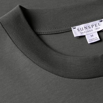 Sunspel Relaxed Fit Heavyweight T‑Shirt Drill Green - Parasol Store