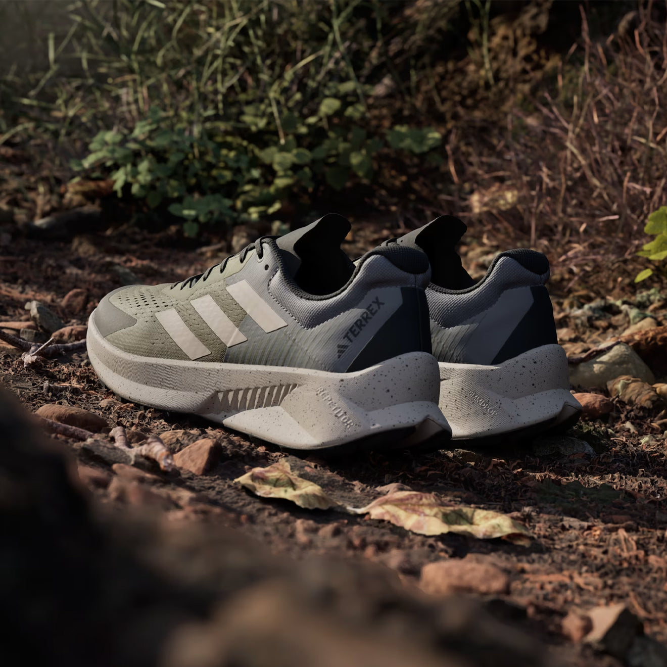 Adidas Terrex Soulstride Flow Trail Running Shoe Olive Strata / Wonder Beige / Charcoal - Parasol Store