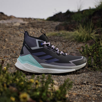 Adidas Terrex Womens Free Hiker 2.0 Gore-Tex Hiking Shoes Core Black / Preloved Violet / Taupe Oxide - Parasol Store