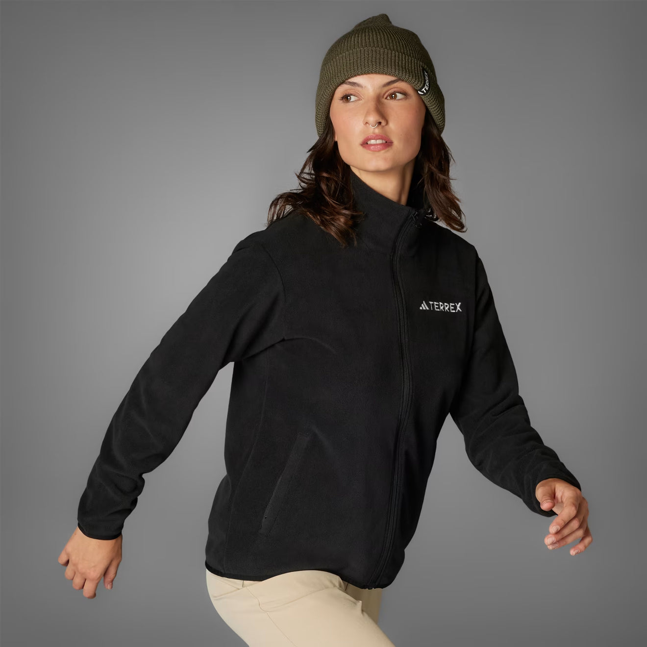 Adidas Terrex Womens Multi Essentials Full-Zip Fleece Jacket Black - Parasol Store