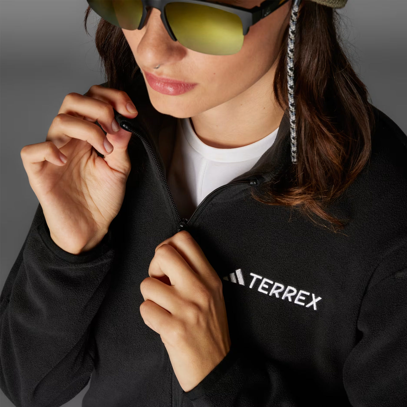 Adidas Terrex Womens Multi Essentials Full-Zip Fleece Jacket Black - Parasol Store