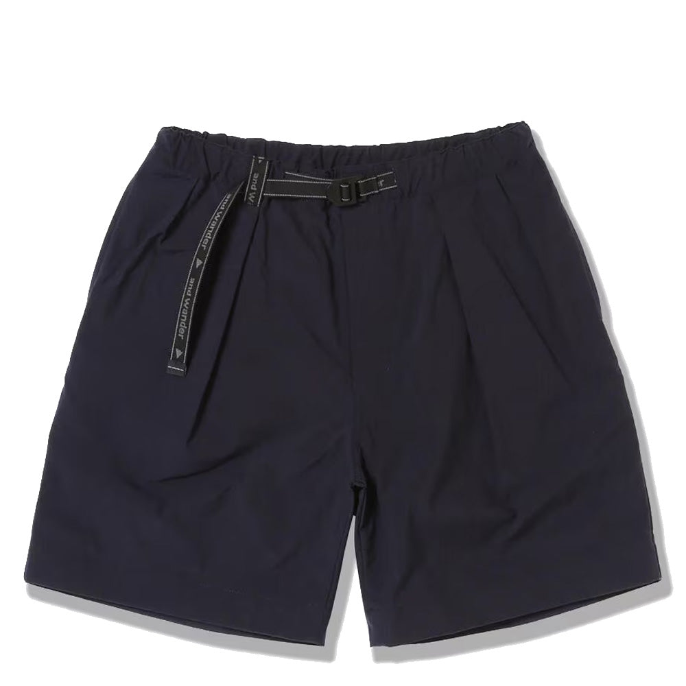 And Wander Nylon Chino Tuck Tapered Short Pants Navy - Parasol Store