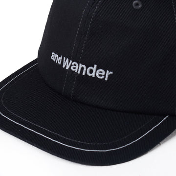 And Wander Cotton Twill Cap Black - Parasol Store