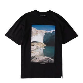 And Wander Gracier Printed T-Shirt Black - Parasol Store