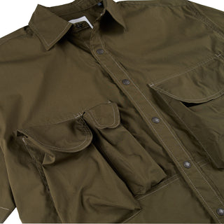 And Wander Multi Pocket S/S Shirt Khaki - Parasol Store