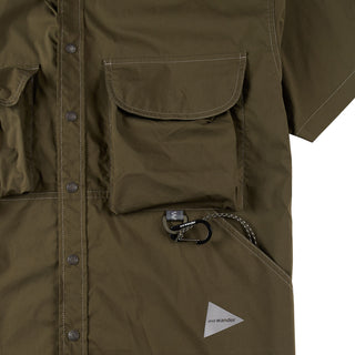 And Wander Multi Pocket S/S Shirt Khaki - Parasol Store