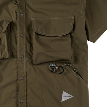 And Wander Multi Pocket S/S Shirt Khaki - Parasol Store