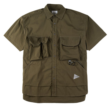 And Wander Multi Pocket S/S Shirt Khaki - Parasol Store