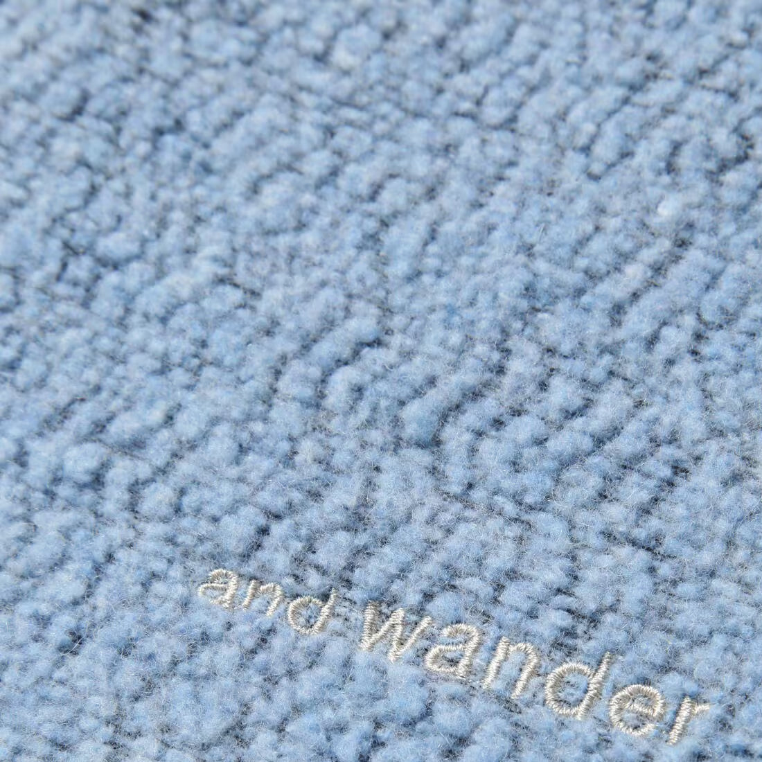 And Wander Womens Re Wool Jq Stand Zip Light Blue - Parasol Store