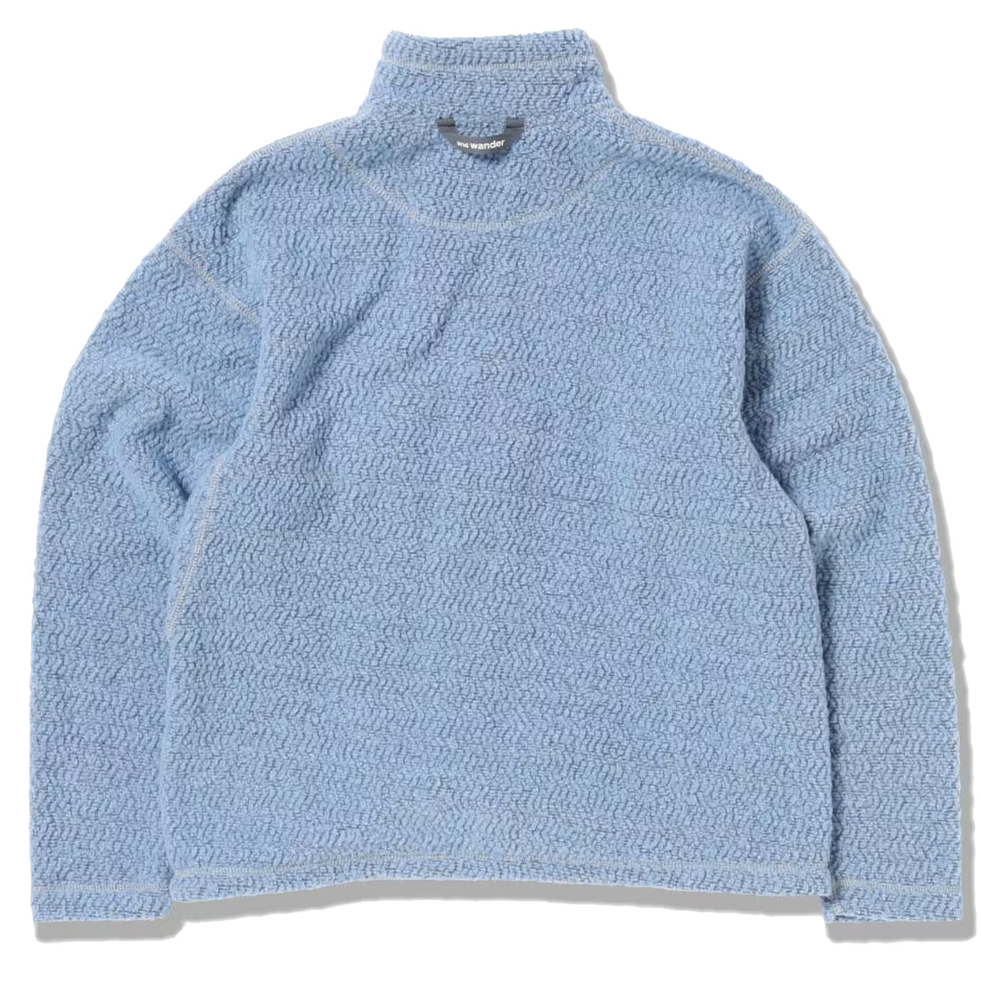 And Wander Womens Re Wool Jq Stand Zip Light Blue - Parasol Store