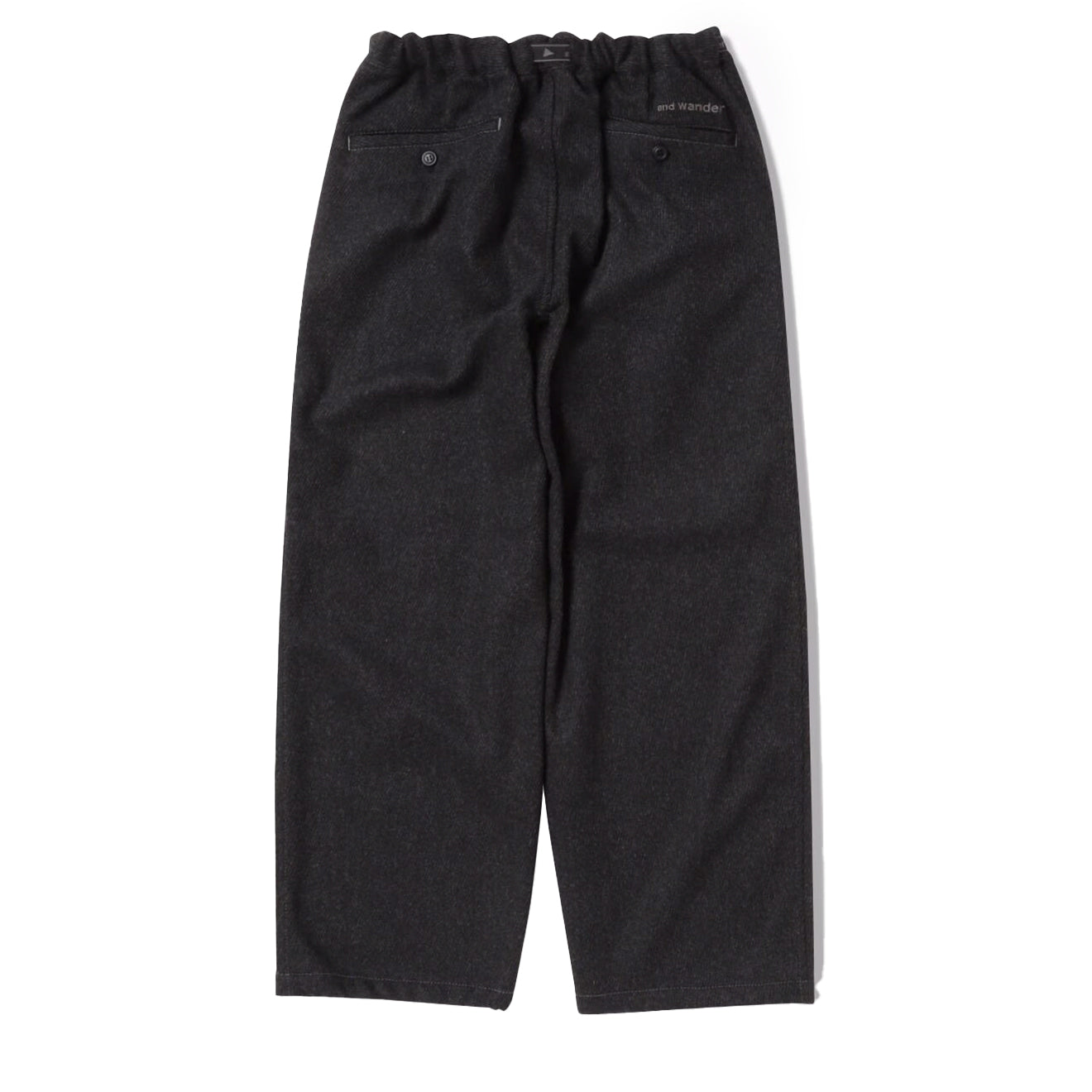 And Wander Womens Rewool Tweed Wide Pants Dark Gray - Parasol Store