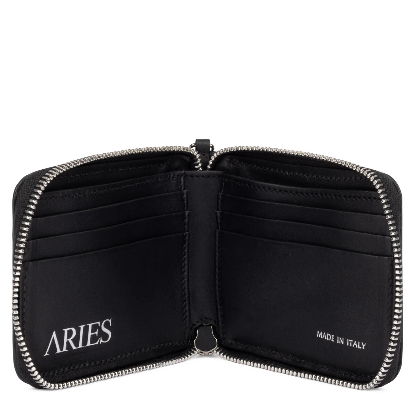Aries Croc Studded Bobby Wallet Black - Parasol Store