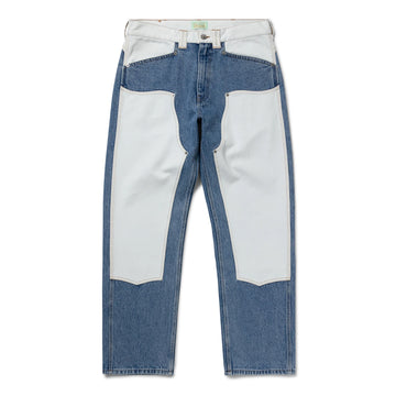 Aries Womens Patchwork Western Carpenter Jeans Blue / White - Parasol Store