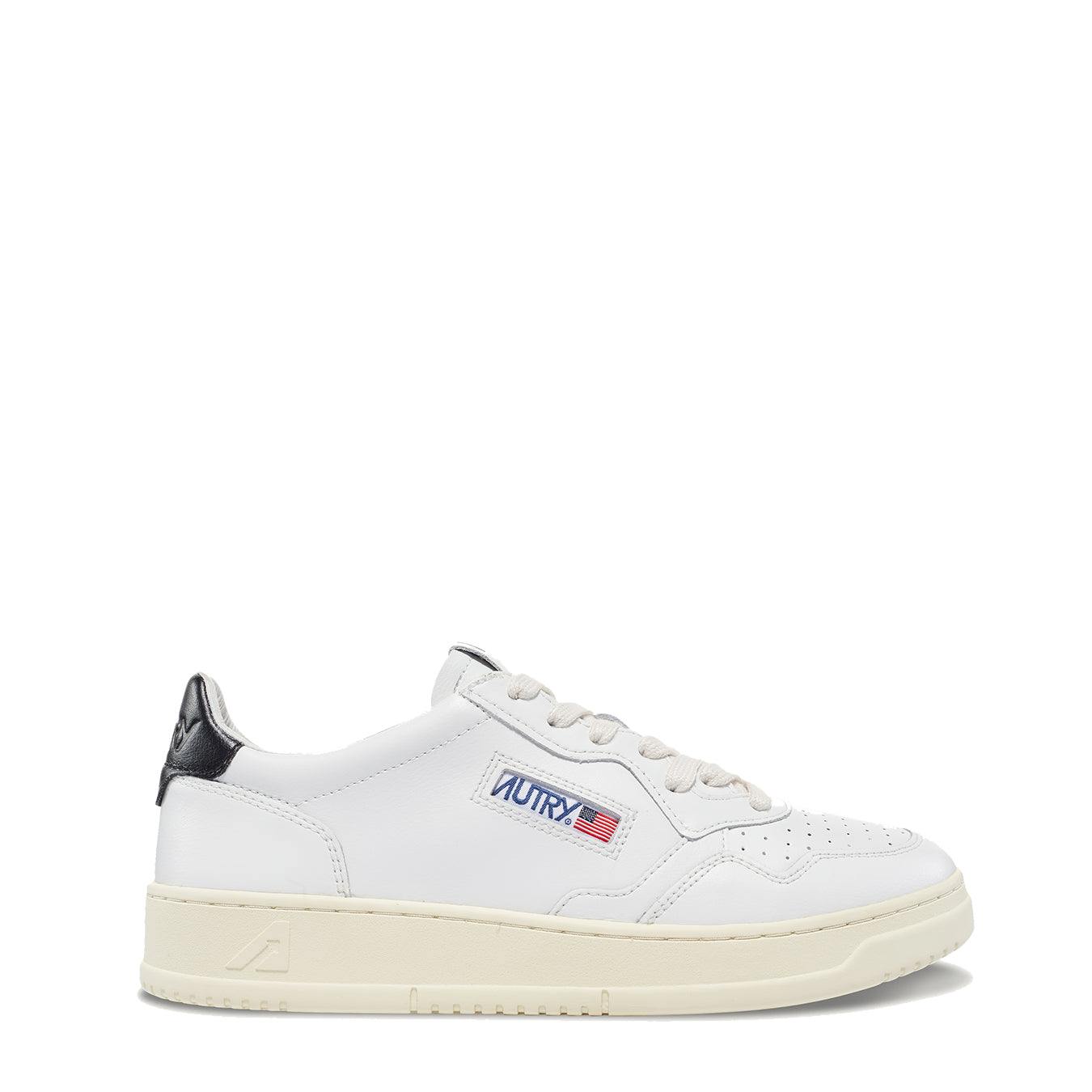 Autry Womens Medalist Low Trainer Leather / Leather - White / Black Tab - Parasol Store