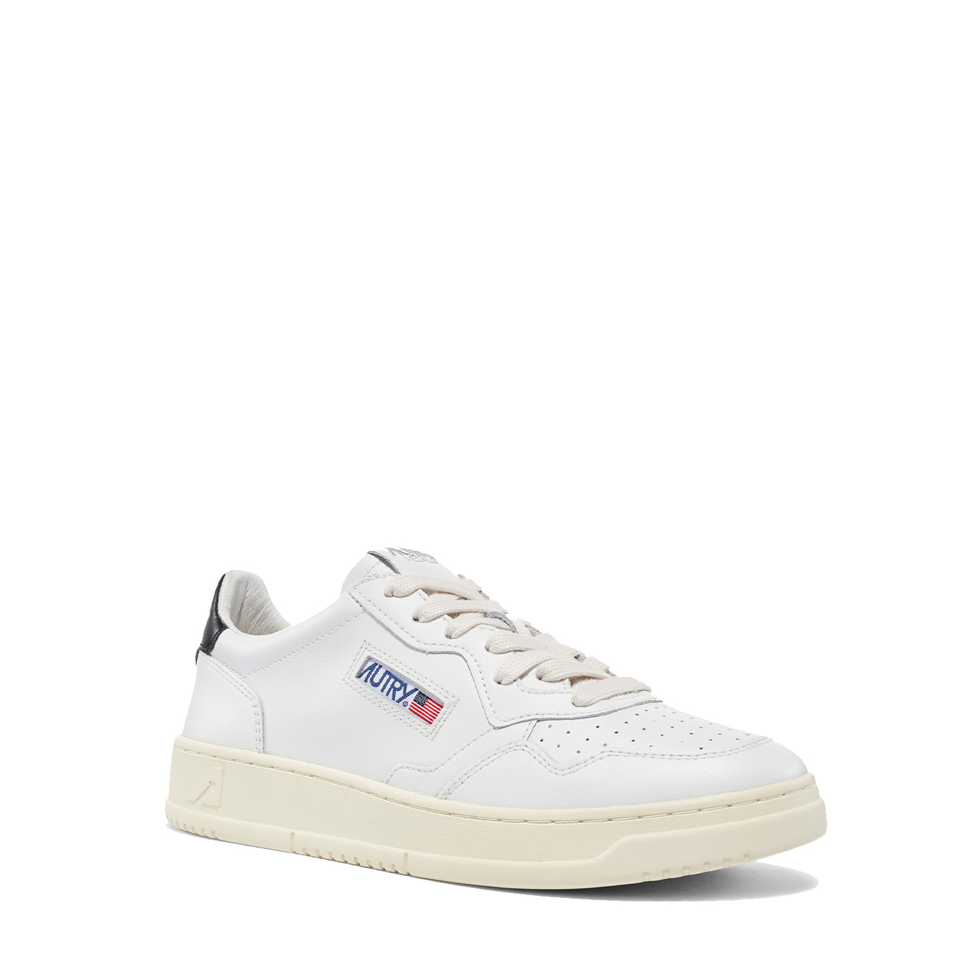 Autry Womens Medalist Low Trainer Leather / Leather - White / Black Tab - Parasol Store