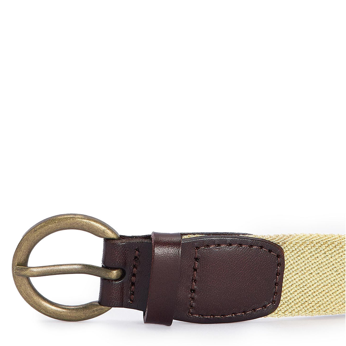 Barbour Leather Webbed Belt Sand - Parasol Store