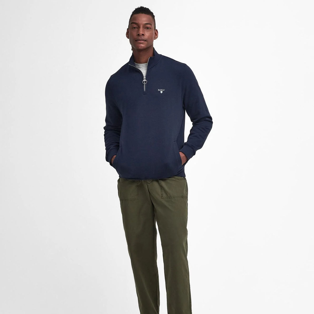 Barbour Beckhill Half Zip Sweatshirt Navy - Parasol Store