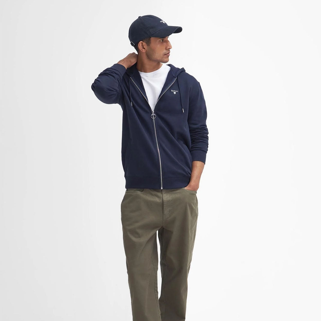 Barbour Beckhill Hoodie Navy - Parasol Store