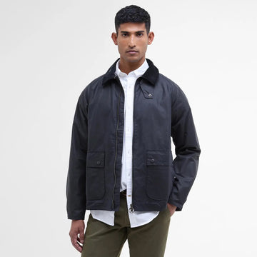Barbour Bedale Short Waxed Jacket Navy - Parasol Store