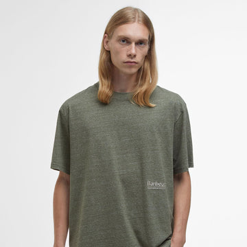Barbour Calton Linen Blend Fit T-Shirt Burnt Olive - Parasol Store