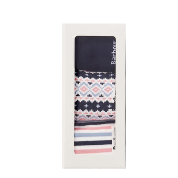 Barbour Claudia Fair Isle Sock Gift Set Pink/Navy - Parasol Store