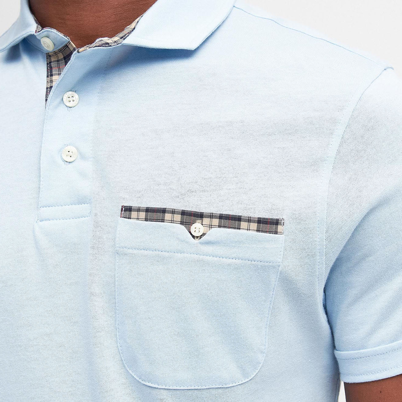Barbour Corpatch Polo Shirt Sky - Parasol Store