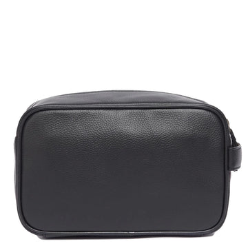 Barbour Debossed Logo Leather Wash Bag Classic Black Barbour