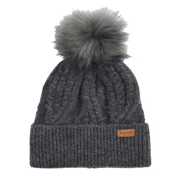 Barbour Elsdon Beanie Hat Grey - Parasol Store