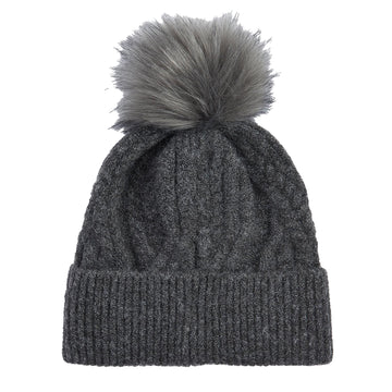 Barbour Elsdon Beanie Hat Grey - Parasol Store